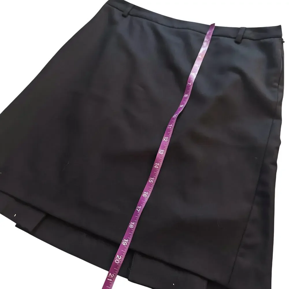 VTG J. Crew 100% Wool Skirt Womens Sz. 10  Black Professional Pencil Academia‎